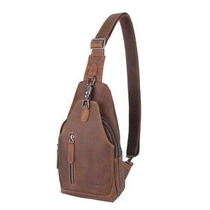 Genuine Leather Sling Bag Men And Chest Pack Purse Crossbody :]